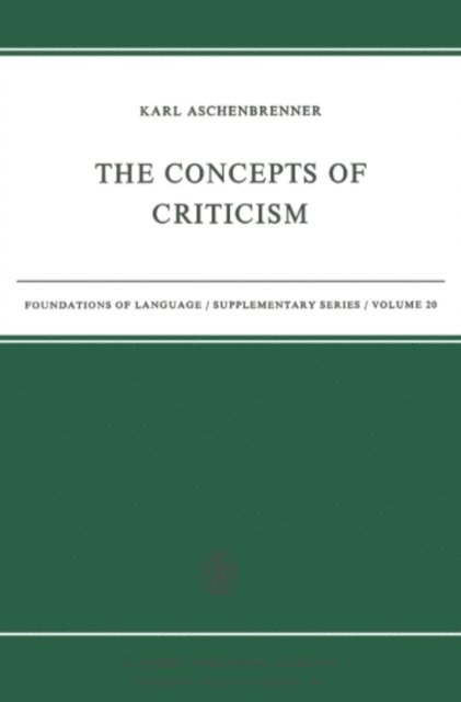 L. Aschenbrenner - Concepts of Criticism, E-bok