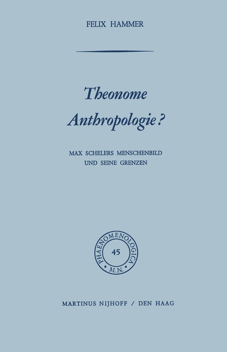 F. Hammer - Theonome Anthropologie?, Häftad
