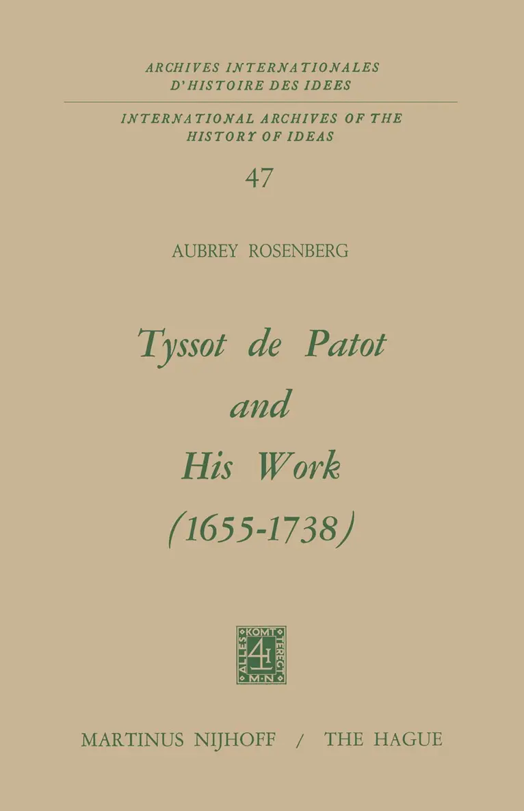 A. Rosenberg - Tyssot De Patot and His Work 1655 – 1738, Häftad. Tillgänglighet: Lägg i varukorg