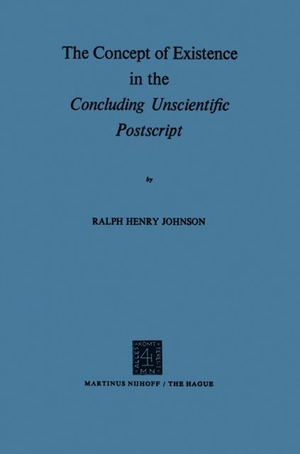 R.H. Johnson - Concept of Existence in the Concluding Unscientific Postscript, E-bok