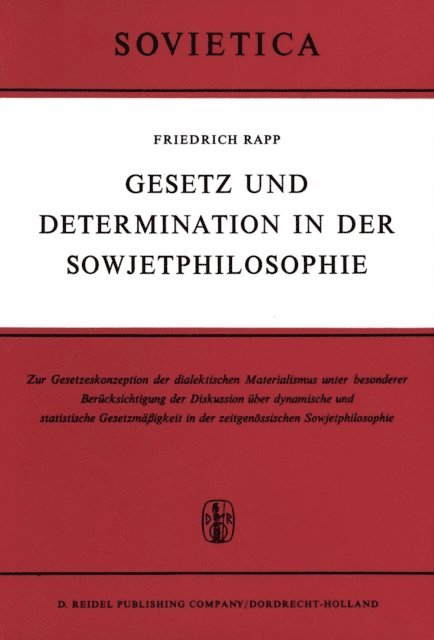 F. Rapp - Gesetz und Determination in der Sowjetphilosophie, E-bok