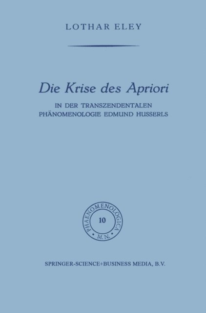 L. Eley - Die Krise des Apriori, E-bok