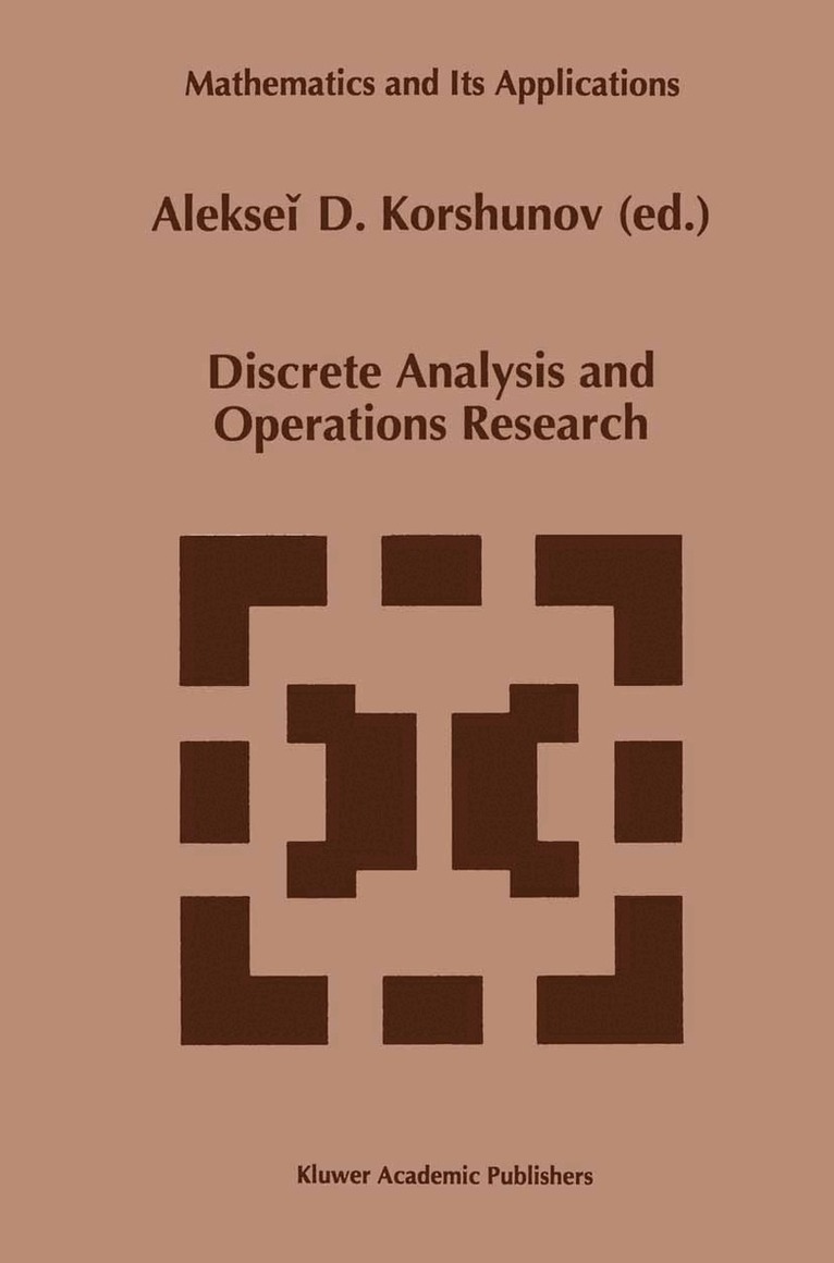Alekseii D. Korshunov, Alekseii D. Korshunov - Discrete Analysis and Operations Research, Häftad. Tillgänglighet: Lägg i varukorg