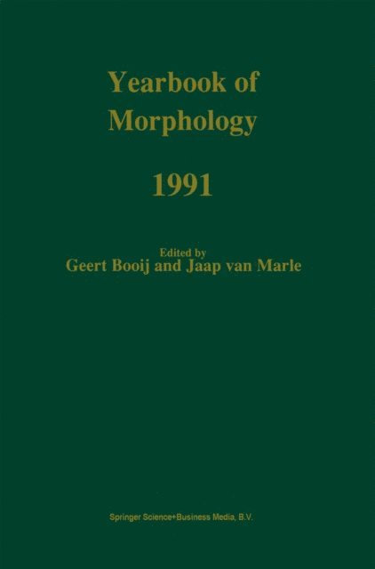 Jaap van Marle, G.E. Booij - Yearbook of Morphology 1991, E-bok