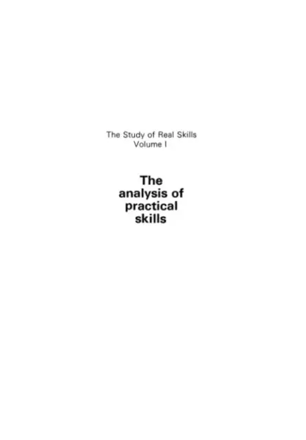 W.T. Singleton - analysis of practical skills, E-bok. Tillgänglighet: Lägg i varukorg