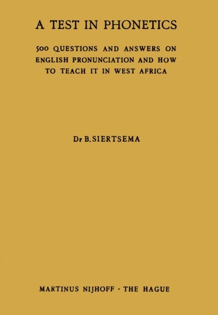 B. Siertsema - Test in Phonetics, E-bok