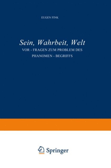 S. Fink - Sein, Wahrheit, Welt, E-bok