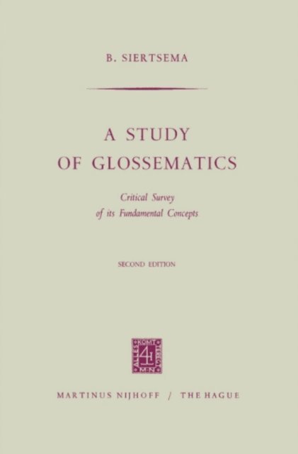 B. Siertsema - study of glossematics, E-bok