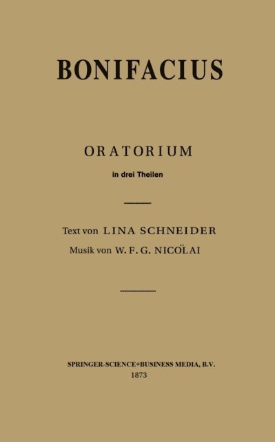 Lina Schneider, W.F.G. Nicolai - Bonifacius, E-bok