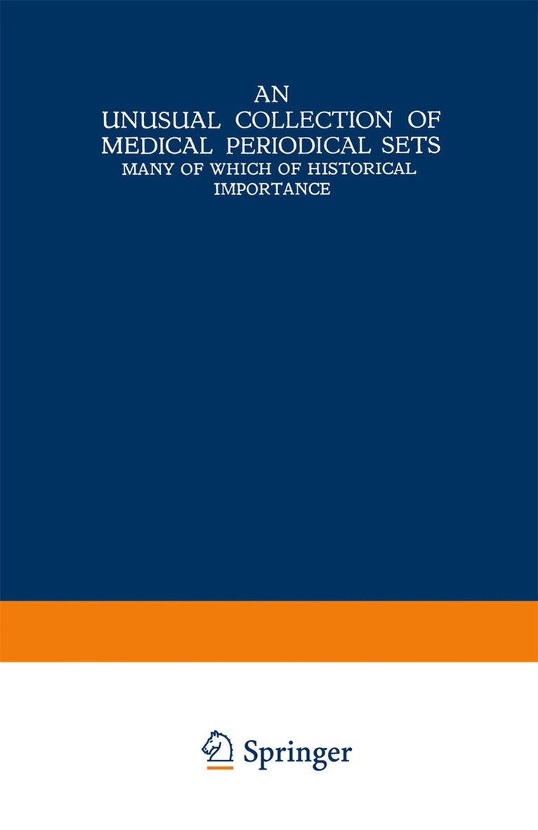 Martinus Nijhoff - Unusual Collection of Medical Periodical Sets, Häftad