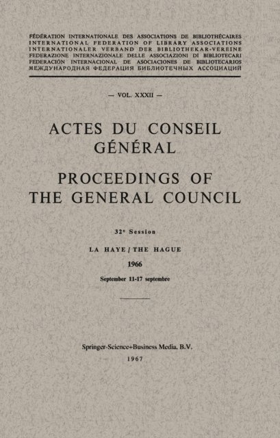 A. Thompson, S. Randall - Actes du Conseil General / Proceedings of the General Council, E-bok