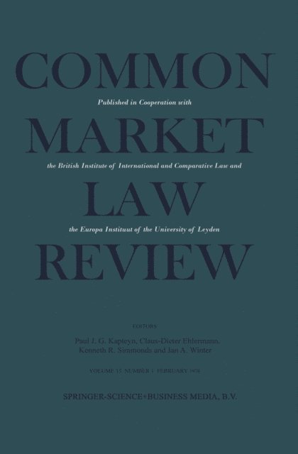 Jan Winter, Kenneth Simmonds, Claus-Dieter Ehlermann, Paul Kapteyn - Common Market Law Review, E-bok