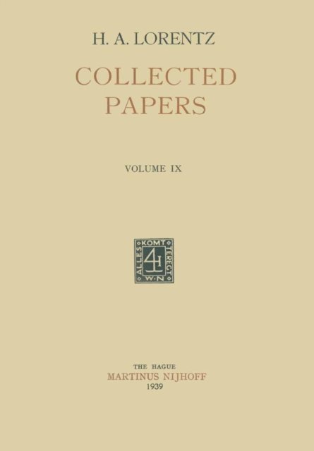 H. A. Lorentz - Collected Papers, E-bok