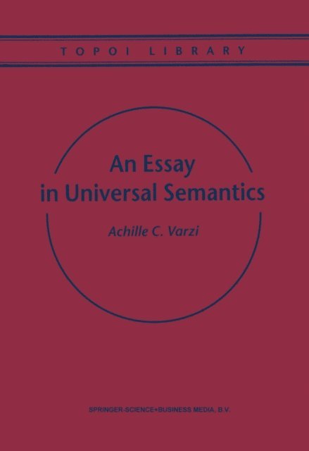 Achille C. Varzi - Essay in Universal Semantics, E-bok