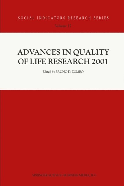 Bruno D. Zumbo - Advances in Quality of Life Research 2001, E-bok