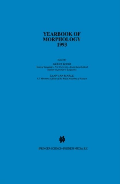 Jaap van Marle, Geert Booij - Yearbook of Morphology 1993, E-bok