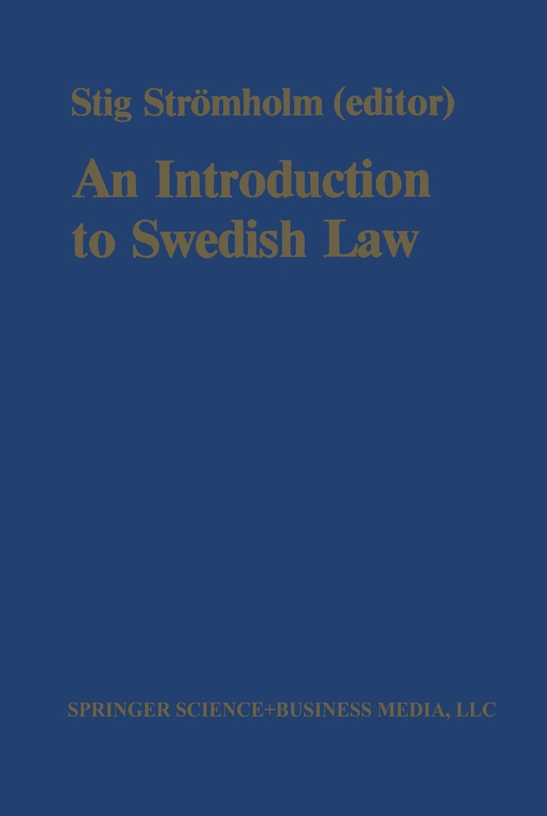 Stig Stromholm - Introduction to Swedish Law, Häftad