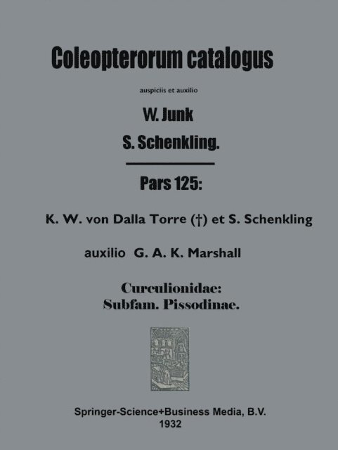 S. Schenkling - Coleopterorum Catalogus, E-bok