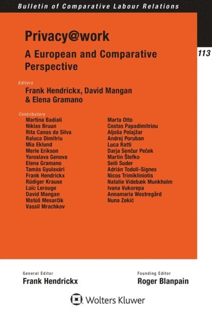 David Mangan, Elena Gramano, Frank Hendrickx - Privacy@work, E-bok