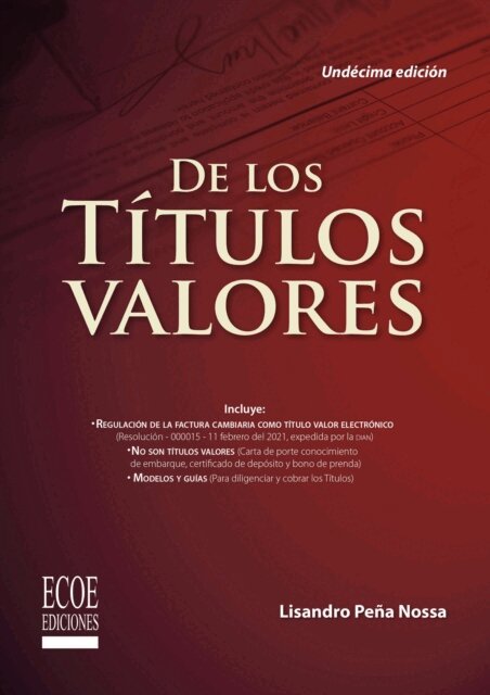 Lisandro Pena Nossa - De los títulos valores - 11ma edición, E-bok. Tillgänglighet: Lägg i varukorg