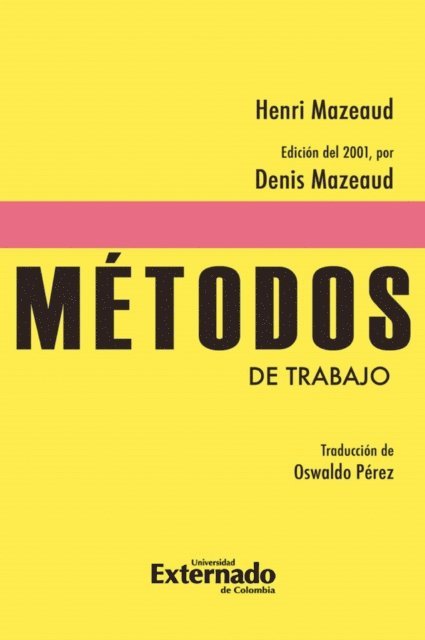 Denis Mazeaud, Henri Mazeaud - Métodos de trabajo. méthodes de travail. traducción, E-bok