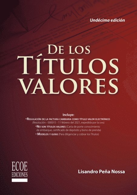 Lisandro Pena Nossa - De los títulos valores - 11ma edición, E-bok. Tillgänglighet: Lägg i varukorg