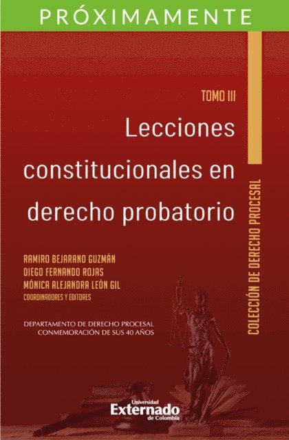 Monica Alejandra Leon Gil, Diego Gernando Rojas, Ramiro Bejarano Guzman - Lecciones constitucionales de derecho probatorio. Tomo III., E-bok