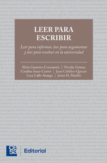 Javier H. Murillo, Lina Calle Arango, Juan Cubillos Quecan, Catalina Isaza Cantor, Nicolas Gomez, Silvia Garavito Constantin - Leer para escribir, E-bok
