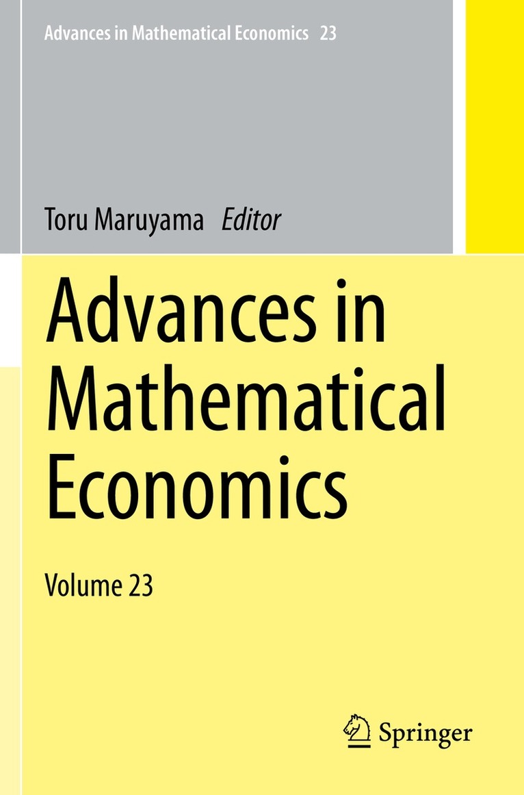 Toru Maruyama - Advances in Mathematical Economics, Häftad