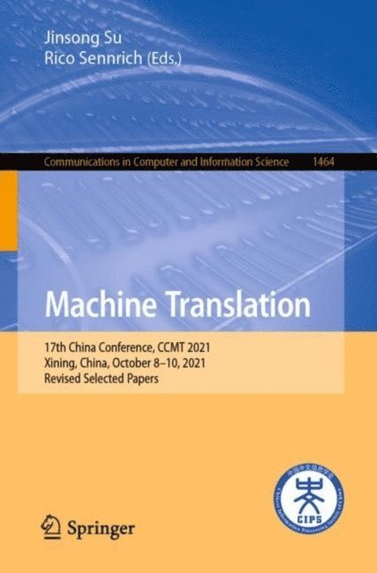 Rico Sennrich, Jinsong Su - Machine Translation, E-bok