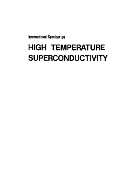 Plakida N M Plakida, Bogolubov Jr Nickolai N Bogolubov Jr, Aksenov Victor L Aksenov - High Temperature Superconductivity - Proceedings Of The International Seminar, E-bok
