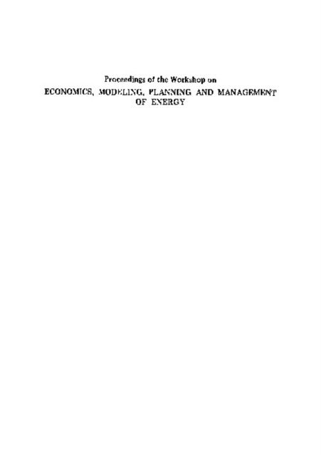 Rogner H H Rogner, Khan A Khan, Furlan Giuseppe Furlan - Economics, Modelling, Planning And Management Of Energy - Proceedings Of The Workshop, E-bok