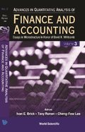 Advances In Quantitative Analysis Of Finance And Accounting (Vol. 3): Essays In Microstructure In Honor Of David K Whitcomb