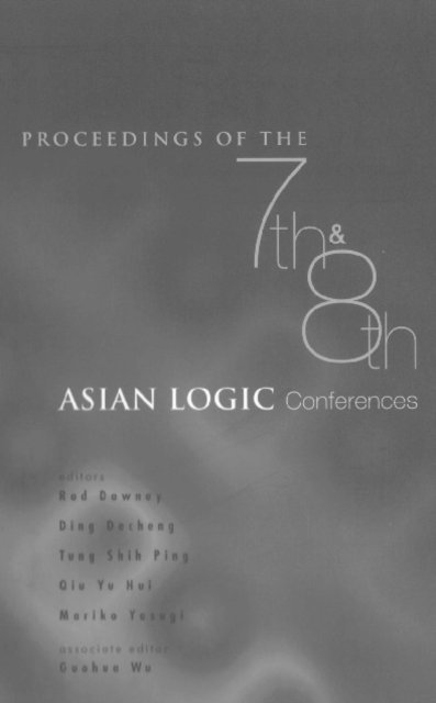 Yasugi Mariko Yasugi, Qiu Yu Hui Qiu, Tung Shih Ping Tung, Ding Decheng Ding, Downey Rodney G Downey - Proceedings Of The 7th And 8th Asian Logic Conferences, E-bok