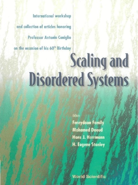 Stanley H Eugene Stanley, Herrmann Hans J Herrmann, Family Fereydoon Family, Daoud Mohamed Daoud - Scaling And Disordered Systems: International Workshop And Collection Of Articles Honoring Professor Antonio Coniglio On The Occasion Of His 60th Birthday, E-bok