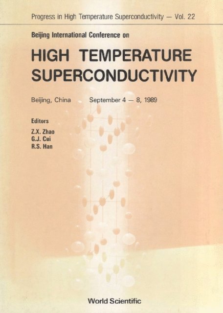 Zhao Zhongxian Zhao, Han Rushan Han, Cui Guangji Cui - High Temperature Superconductivity - Proceedings Of The Beijing International Conference, E-bok