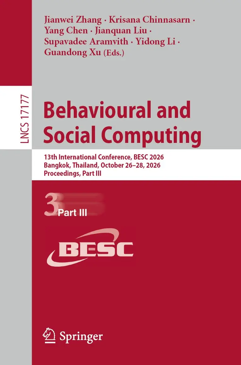 Jianwei Zhang, Krisana Chinnasarn, Yang Chen, Jianquan Liu, Supavadee Aramvith, Yidong Li, Guandong Xu - Behavioural and Social Computing, Häftad. Tillgänglighet: Lägg i varukorg