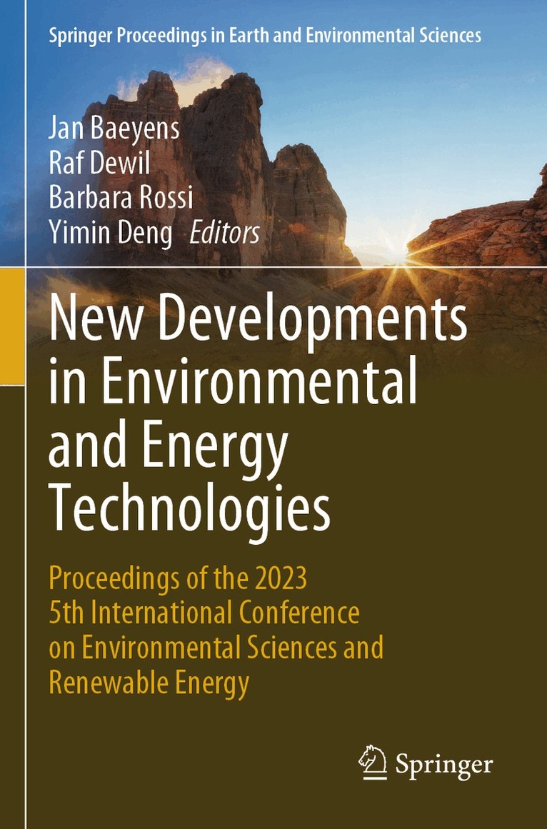 Jan Baeyens, Raf Dewil, Barbara Rossi, Yimin Deng - New Developments in Environmental and Energy Technologies, Häftad