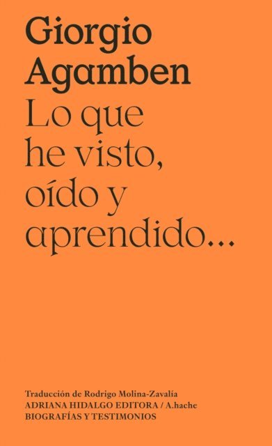 Giorgio Agamben - Lo que he visto, oído y aprendido..., E-bok