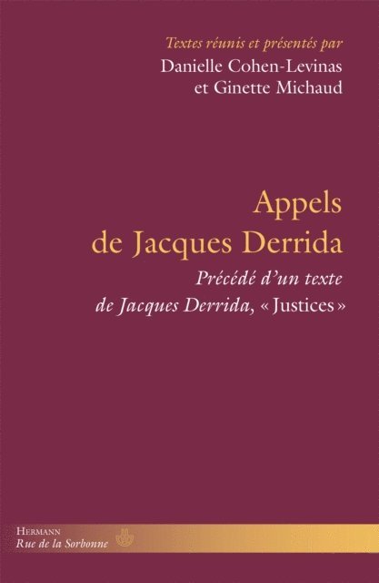 Danielle Cohen-Levinas - Appels de Jacques Derrida, E-bok