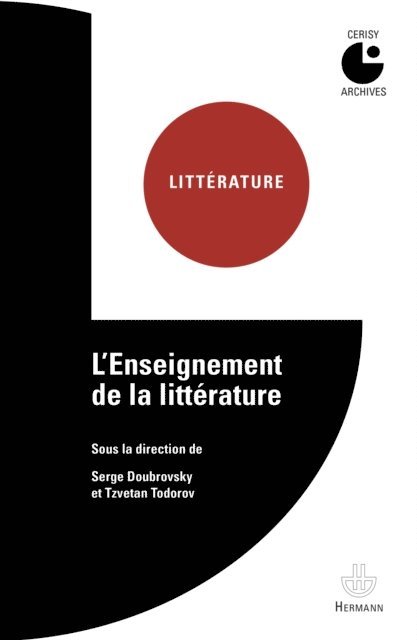Tzvetan Todorov, Serge Doubrovsky - L'Enseignement de la littérature, E-bok