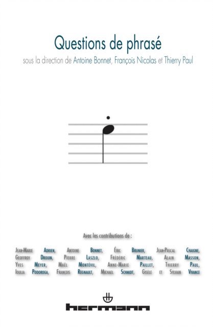 Antoine BONNET, Thierry Paul, Francois Nicolas - Questions de phrasé, E-bok