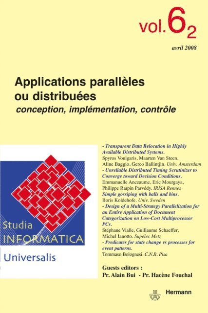 Ivan Lavallee - Studia Informatica Universalis n°6.2. Applications parallèles ou distribuées, E-bok