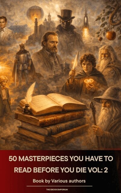Victor Hugo, Henry James, Gustave Flaubert, Alexandre Dumas, Arthur Conan Doyle, Daniel Defoe, Fyodor Dostoyevsky, E. E. Cummings, Miguel de Cervantes, Willa Cather, Lewis Carroll, Emily Bronte, Charlotte Bronte, Anne Bronte, Edgar Rice Burroughs, Honore de Balzac, Oscar Wilde, Bram Stoker, Charles Dickens, James Joyce, Leo Tolstoy, George Eliot, D. H. Lawrence, Joseph Conrad, Jane Austen, Louisa May Alcott - 50 Masterpieces you have to read before you die vol: 2, E-bok