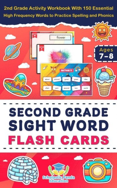 Scholastic Panda Education - Second Grade Sight Word Reading Flash Cards: 2nd Grade Activity Workbook With 150 Essential  High Frequency Words to Practice Spelling and Phonics, E-bok