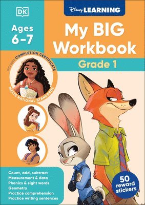 DK - Disney Learning Big Workbook Grade 1: Math & English Workbook for Kids Aged 6-7, Curriculum-Based, Häftad
