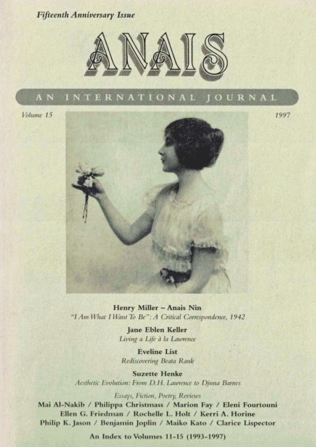 Gunther Stuhlmann - ANAIS: An International Journal, Vol. 15, E-bok