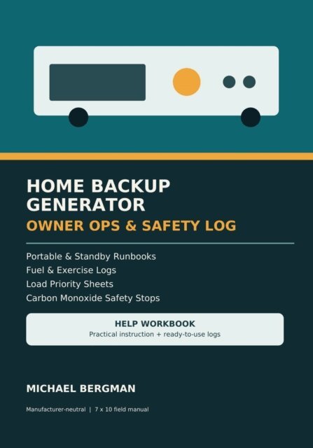 Michael Bergman - Home Backup Generator Owner Ops & Safety Log, E-bok. Tillgänglighet: Lägg i varukorg