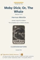 Herman Melville - Moby Dick; Or, The Whale - Volume 1 of 2, Inbunden
