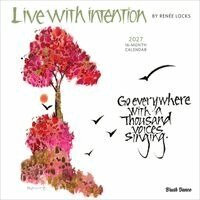 Brush Dance - Live with Intention 2027 12 X 24 Inch (Hanging) Monthly Square Wall Calendar Featuring the Artwork of Renee Locks Plastic-Free, Övrigt